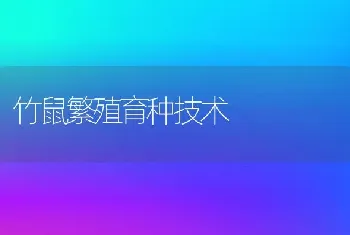 竹鼠繁殖育种技术