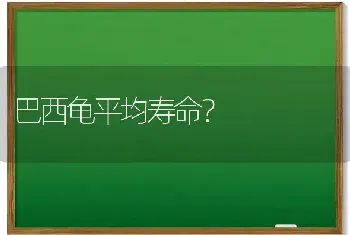 巴西龟平均寿命？