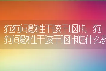 狗狗间歇性干咳干呕咔，狗狗间歇性干咳干呕咔吃什么药