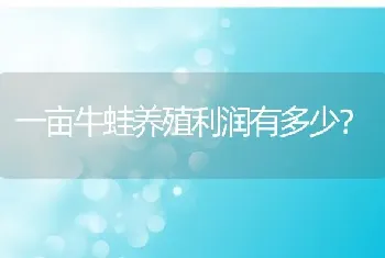 一亩牛蛙养殖利润有多少？