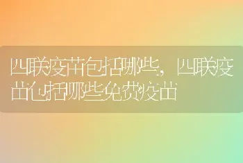 四联疫苗包括哪些，四联疫苗包括哪些免费疫苗