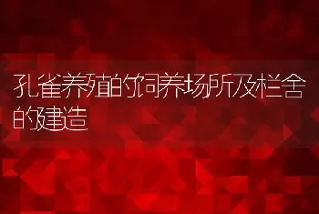 孔雀养殖的饲养场所及栏舍的建造