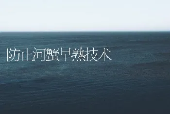 防止河蟹早熟技术