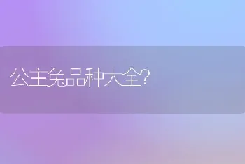 公主兔品种大全？