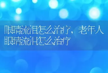 眼睛流泪怎么治疗，老年人眼睛流泪怎么治疗