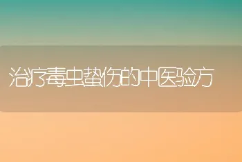 治疗毒虫蛰伤的中医验方