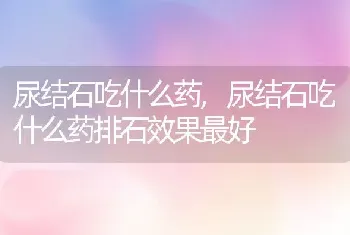 尿结石吃什么药，尿结石吃什么药排石效果最好