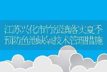 江苏兴化市竹泓镇落实夏季预防鱼池缺氧技术管理措施