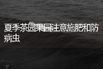 夏季茶园果园注意施肥和防病虫