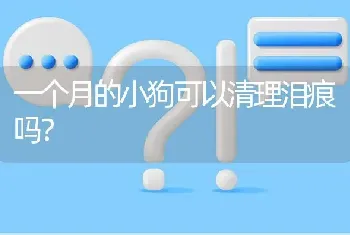 一个月的小狗可以清理泪痕吗？