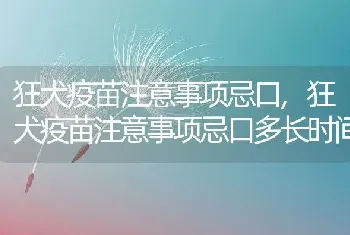 狂犬疫苗注意事项忌口，狂犬疫苗注意事项忌口多长时间