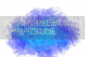 水产饲料价格狂涨成本陡增 养殖户忍痛卖鱼