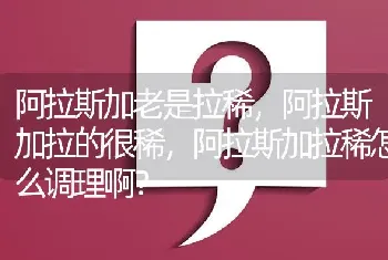 阿拉斯加老是拉稀，阿拉斯加拉的很稀，阿拉斯加拉稀怎么调理啊？