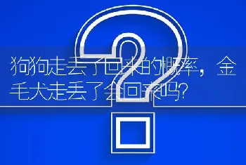 狗狗走丢了回来的概率，金毛犬走丢了会回来吗？