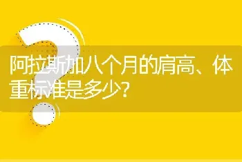 阿拉斯加八个月的肩高、体重标准是多少？