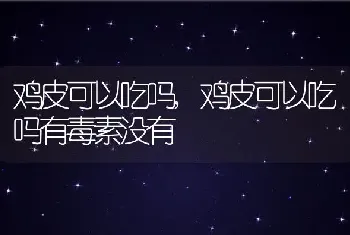 鸡皮可以吃吗，鸡皮可以吃吗有毒素没有