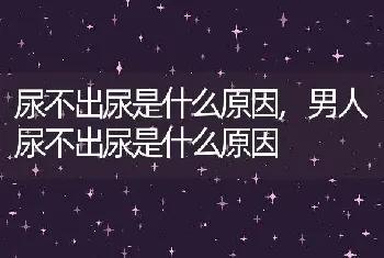 尿不出尿是什么原因，男人尿不出尿是什么原因