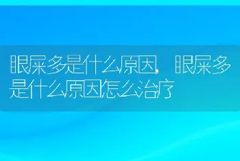 眼屎多是什么原因，眼屎多是什么原因怎么治疗