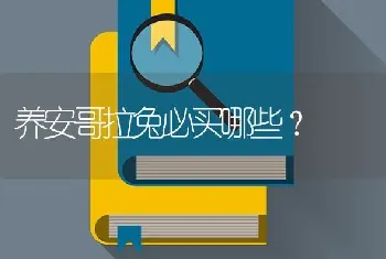 养安哥拉兔必买哪些？