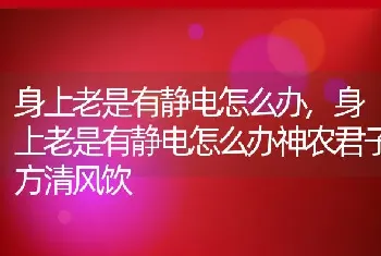 身上老是有静电怎么办，身上老是有静电怎么办神农君子方清风饮