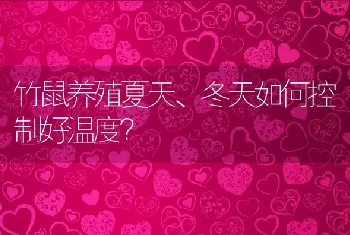 竹鼠养殖夏天、冬天如何控制好温度？