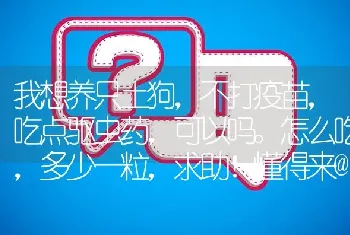 我想养只土狗，不打疫苗，吃点驱虫药，可以吗。怎么吃，多少一粒，求助！懂得来@？