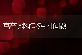 高产饲料作物引种问题