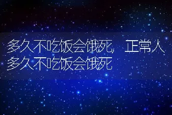 多久不吃饭会饿死，正常人多久不吃饭会饿死