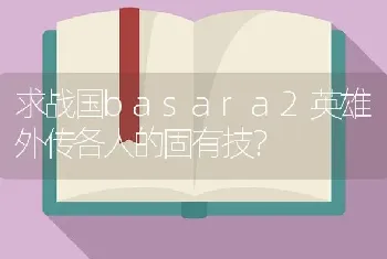 求战国basara2英雄外传各人的固有技？