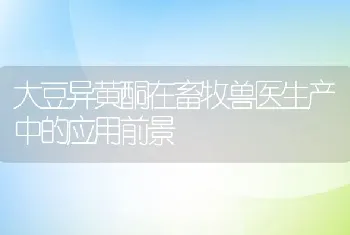 大豆异黄酮在畜牧兽医生产中的应用前景