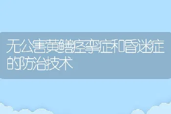 无公害黄鳝痉挛症和昏迷症的防治技术