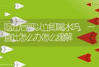 呕吐后可以立即喝水吗，一直吐怎么办怎么缓解