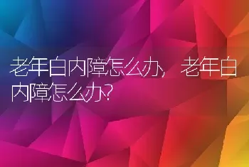 老年白内障怎么办，老年白内障怎么办？