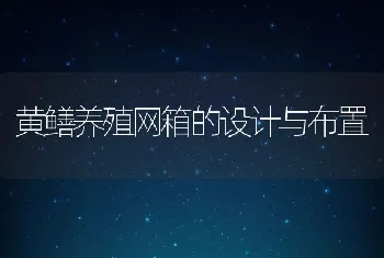 黄鳝养殖网箱的设计与布置