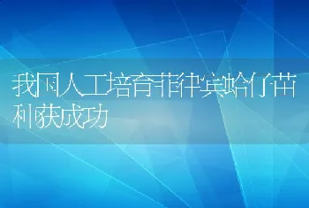 我国人工培育菲律宾蛤仔苗种获成功