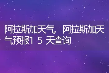 阿拉斯加天气，阿拉斯加天气预报15天查询