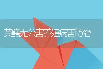 黄鳝无公害养殖病害防治