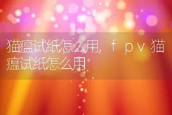 猫瘟试纸怎么用，fpv猫瘟试纸怎么用