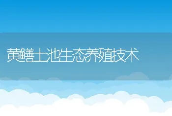 黄鳝土池生态养殖技术