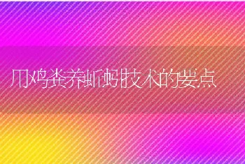 用鸡粪养蚯蚓技术的要点