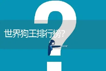 世界狗王排行榜？