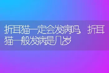 折耳猫一定会发病吗，折耳猫一般发病是几岁