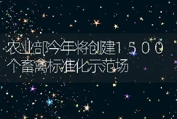 农业部今年将创建1500个畜禽标准化示范场