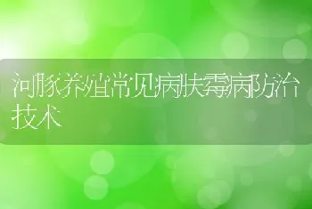 河豚养殖常见病肤霉病防治技术