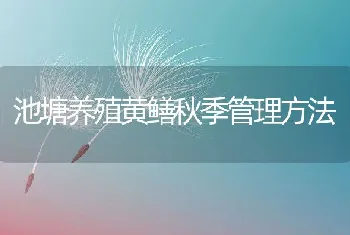 池塘养殖黄鳝秋季管理方法