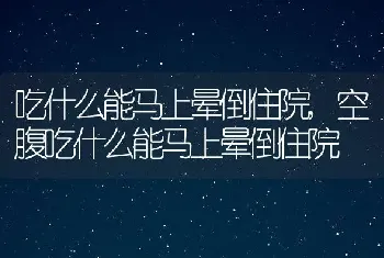 吃什么能马上晕倒住院，空腹吃什么能马上晕倒住院