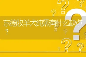 东德牧羊犬纯黑有什么缺点？