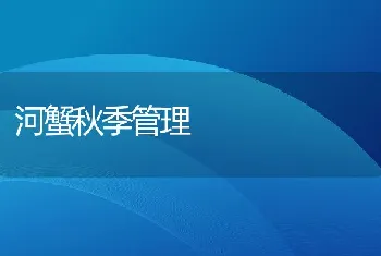 河蟹秋季管理