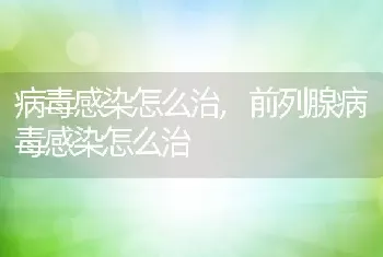 病毒感染怎么治，前列腺病毒感染怎么治