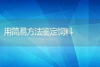 用简易方法鉴定饲料